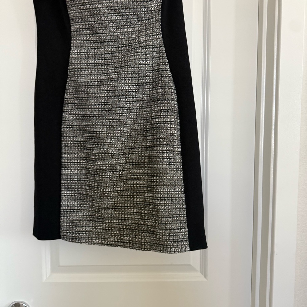 Moulinette Soeurs Anthropologie Black Gray Metallic Tweed Sheath Dress 6P Y2K - Picture 5 of 15